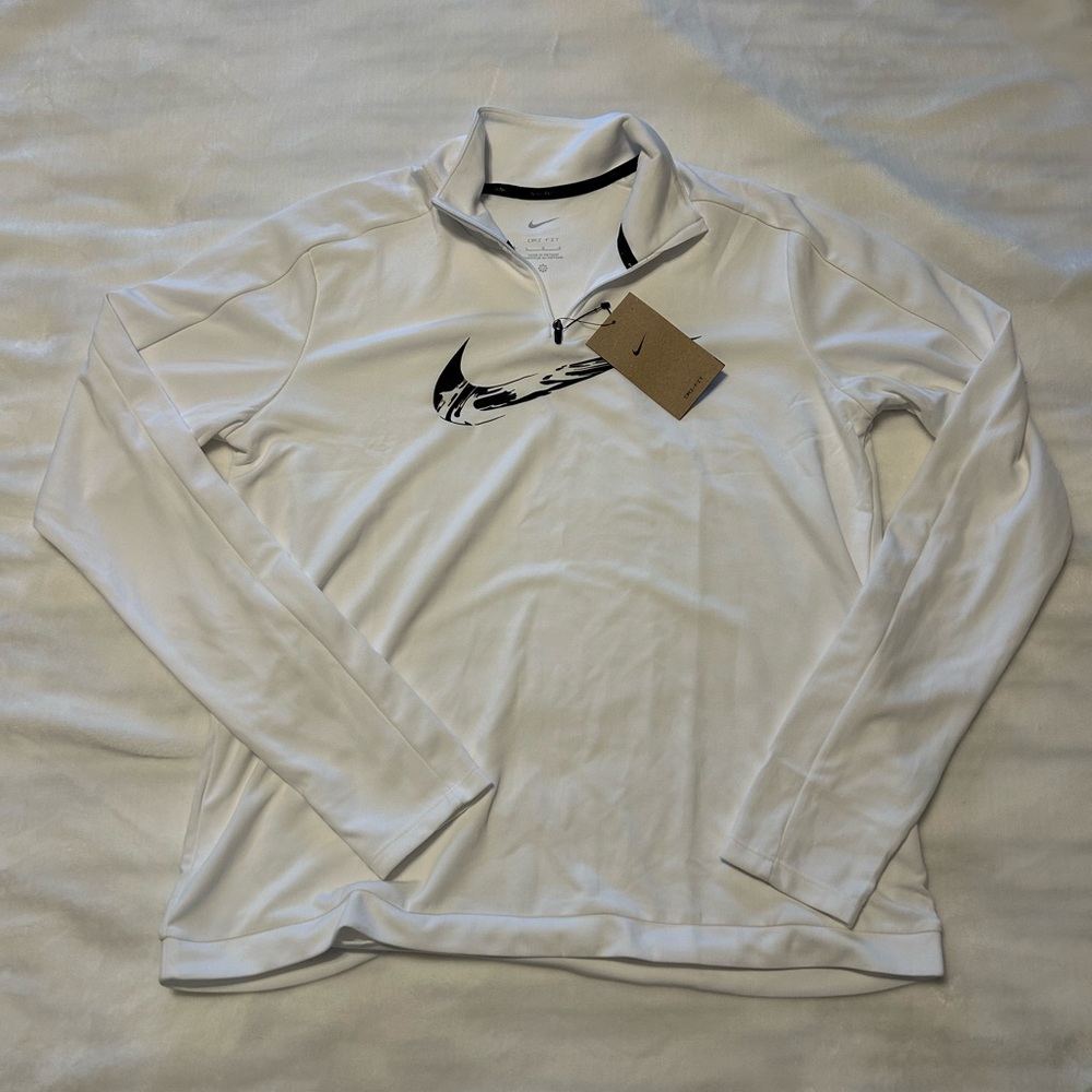 Nike White Dri-FIT Running Pullover